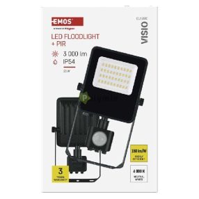  VISIO LED reflektor 20 W mozgásérzékelővel IP54 term. fehér